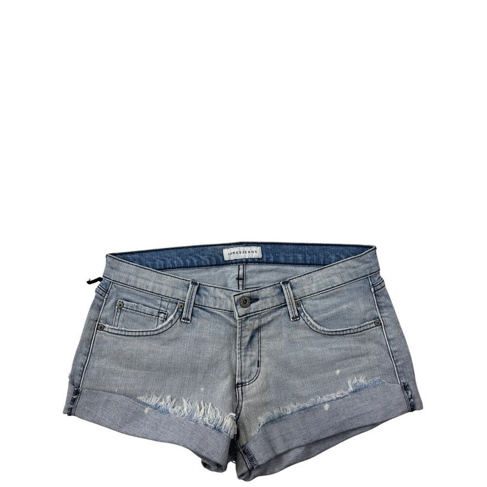 NEW James Jeans Women's Shorts Charlie Baggy Boyfriend Denim Jean Rolled Hem 27